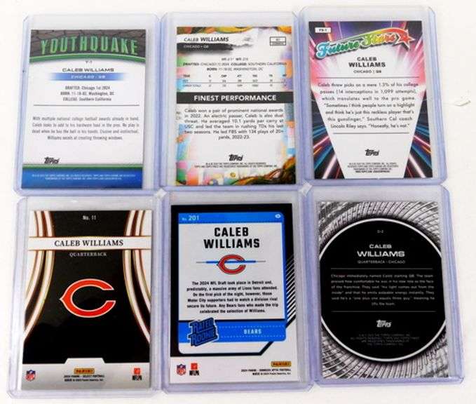 6 Caleb Williams Rookie Football Cards