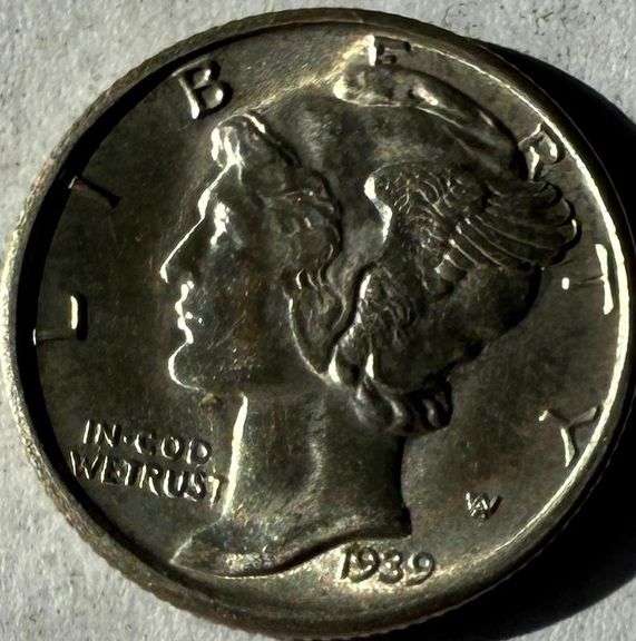 1939 D BU Full Split Bands Mercury Dime