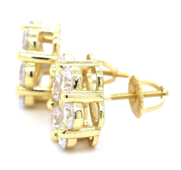 925 Sterling silver flower style cubic zirconia stud earrings