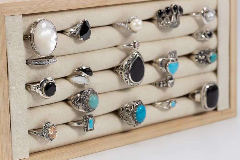 .925 Sterling Silver Curated 20 Ring Lot Various Sizes & Stones