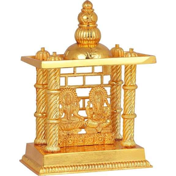 Gold-Plated Cast Iron Lakshmi–Ganesha Mandir