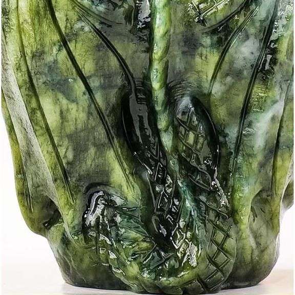 Natural Hand-Carved Jade Dragon