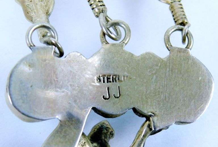 Vintage Native American Sterling Turquoise Eagle Necklace, JJ