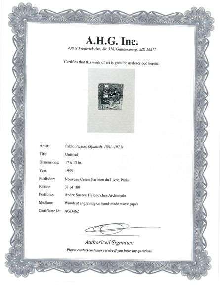 Rare Pablo Picasso Woodcut Circa 1955 Out of Only 100