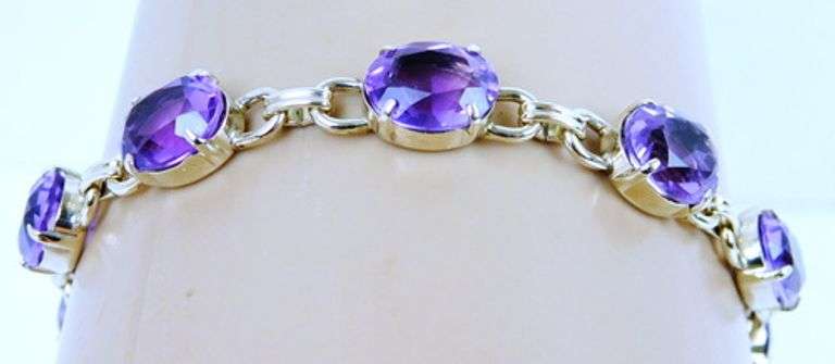 Vintage WRE Gold Filled Amethyst Bracelet