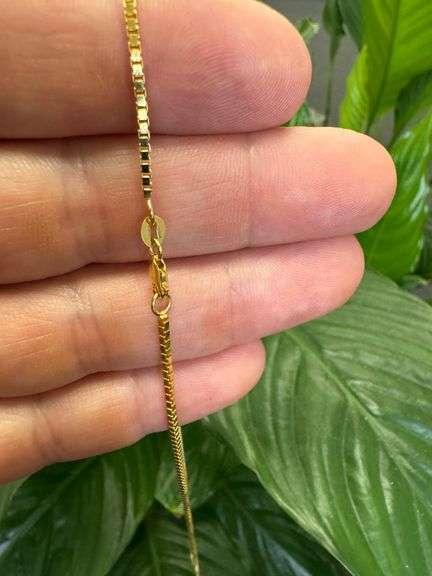 10k Yellow Gold Solid Box Link Chain 1.2mm Necklace 22"