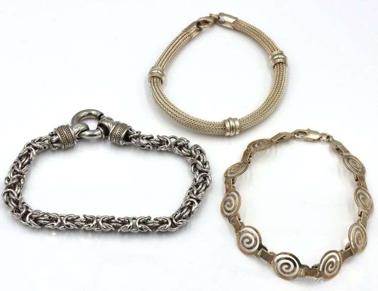 Group lot of Vintage 925 sterling silver bracelets