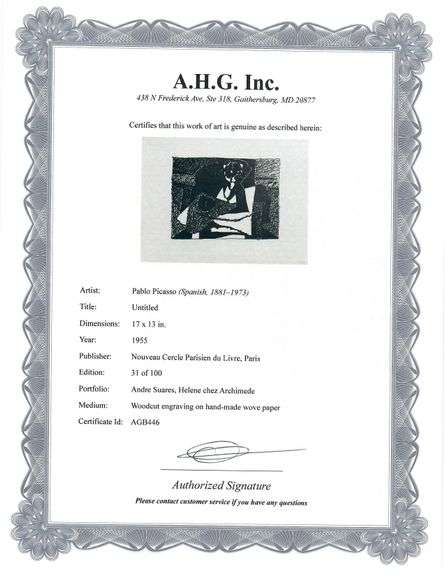 Highly Collectible Picasso Woodcut Circa 1955