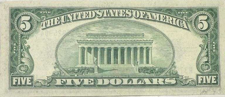 $5 Uncirculated 1934 D Silver Certificate.