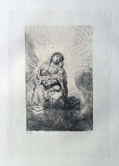 Extremely Rare and Collectible Antique Etching After Rembrandt, c. 1880