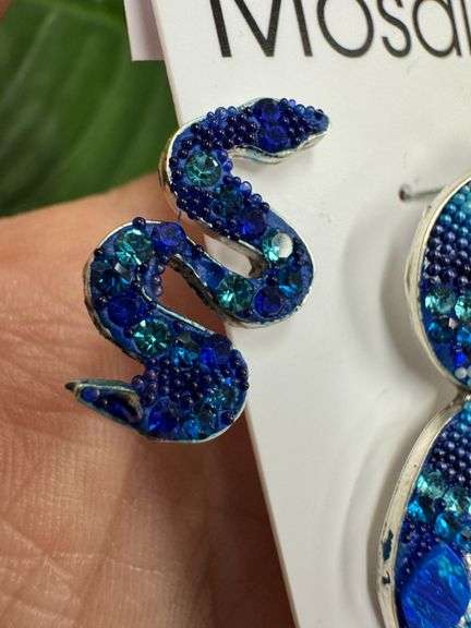 Original Handmade Mosaico Snake Earrings & Pendant 925 Sterling Silver Mexico Artistic Jewelry