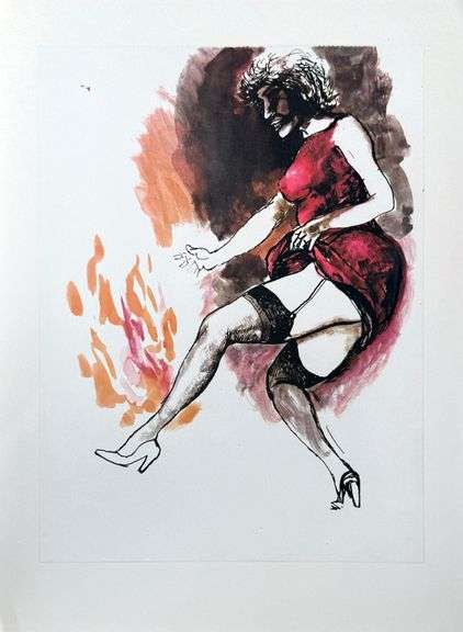 Rare Vintage Renato Guttuso Erotic Art Circa 1981