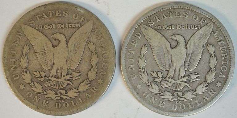Scarce 1878-CC & 1890-CC Morgan Silver Dollars in circ