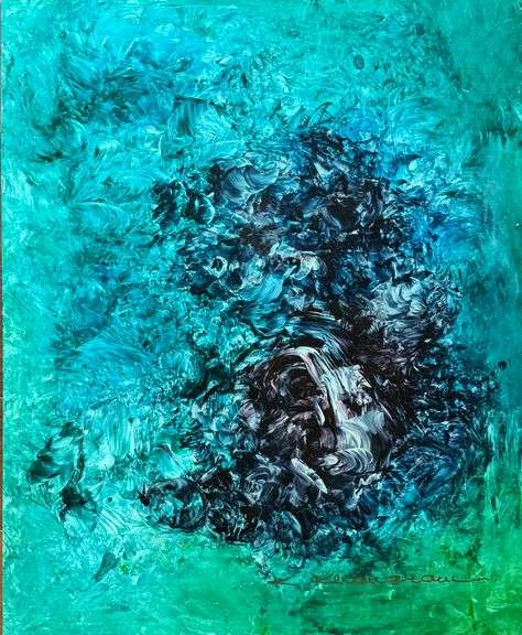 Father of Abstract Romanticism, Kamran Khavarani Original Oil on Paper Kamran Khavarani