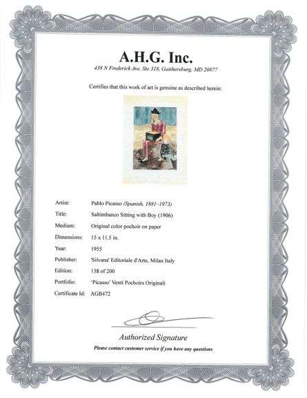 Rare Pablo Picasso Original Color Pochoir, Saltimbanco Sitting with Boy