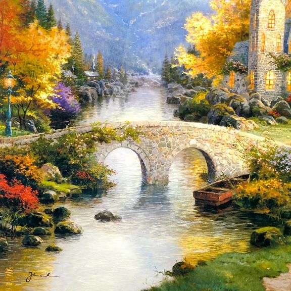 "The Mountain Chapel" by Thomas Kinkade (1958-2012)