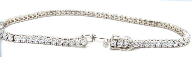 925 Sterling silver round brilliant cut cubic zirconia tennis bracelet