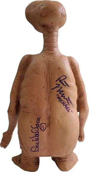E.T. Cast Autographed Plush 12 Inch Stunt Puppet Foam Replica Doll ACOA