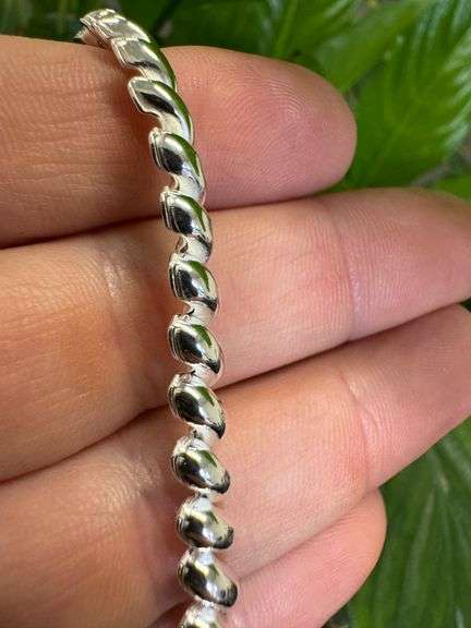 Sterling Silver San Marco 6.3mm Wide Hollow Link Necklace Chain 16"