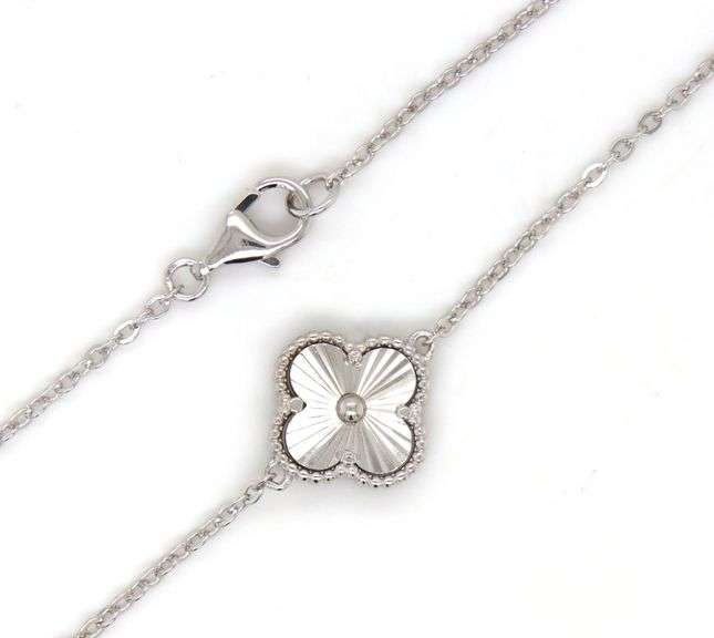 925 Sterling silver 5 clover link necklace