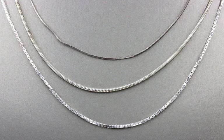 Group lot of 3 vintage 925 sterling silver chains