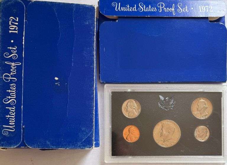 Five 1972  Blue Box US Proof Sets