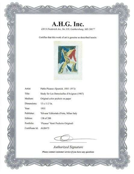 Rare Pablo Picasso Original Color Pochoir, Study for Les Demoiselles d'Avignon