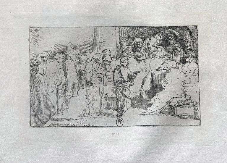 Extremely Rare and Collectible Antique Etching After Rembrandt, c. 1880