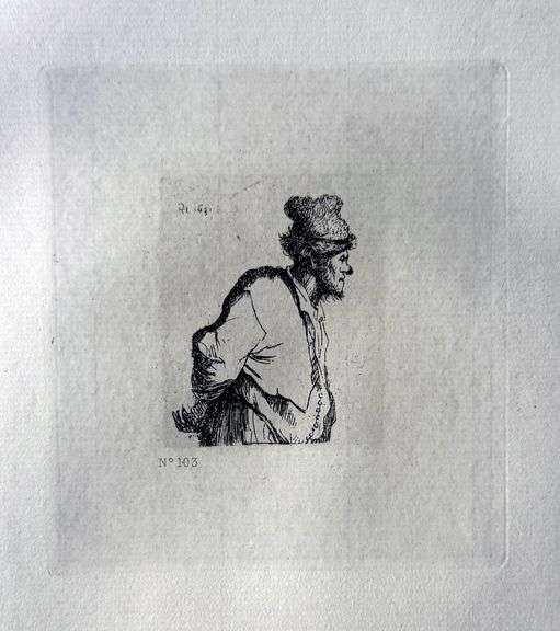 Extremely Rare and Collectible Antique Etching After Rembrandt, c. 1880