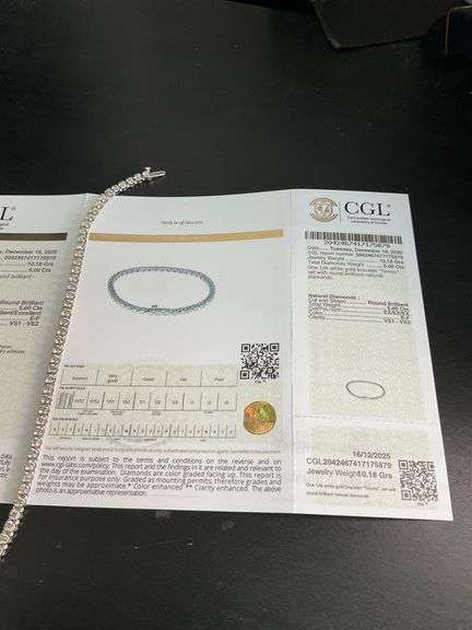CERTIFIED 14K WHITE GOLD DIAMOND BRACELET