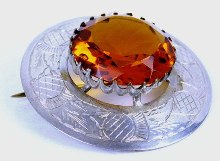 Early Scottish Thistle Headlight Kilt Pin