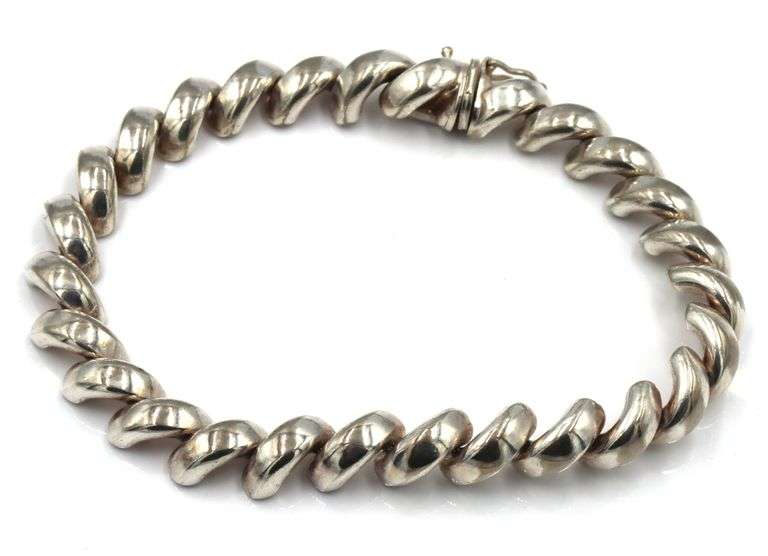 Set of vintage 925 sterling silver Napier link necklace and bracelet