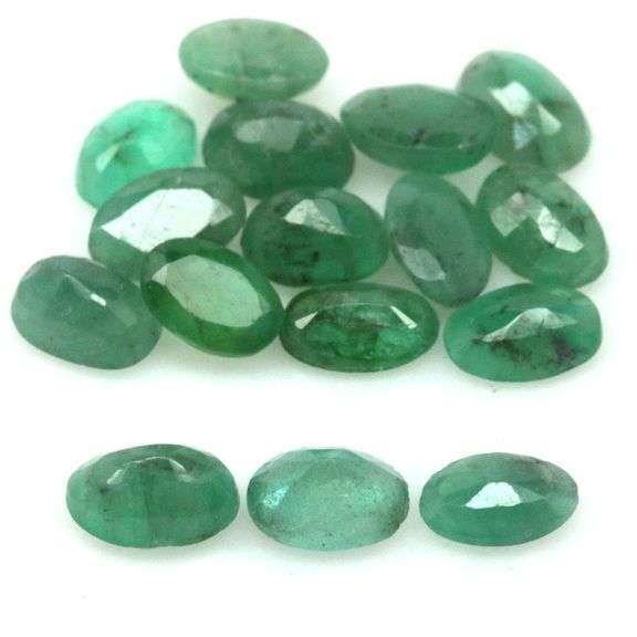 Oval cut 6.31ct real Zambian Emerald set