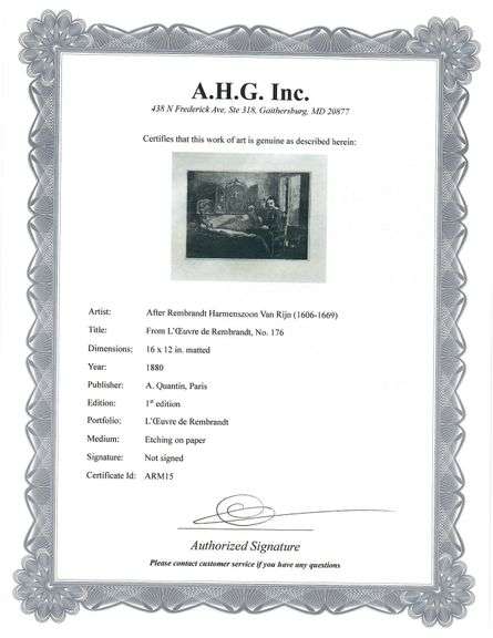 Extremely Rare and Collectible Antique Etching After Rembrandt, c. 1880