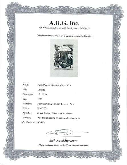 Extremely Collectible Vintage Picasso Woodcut on Paper