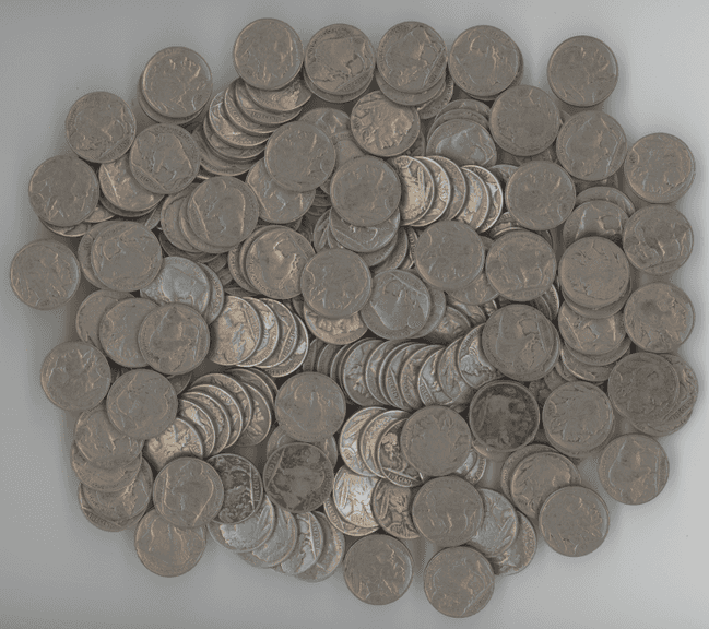Bagful of 200 assorted Full Date Buffalo Nickels
