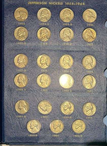 Jefferson Nickel Complete Album 1938-1964