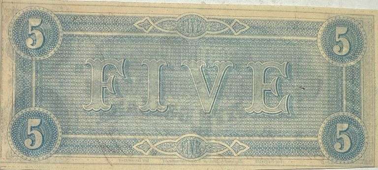 Red $5 1864 Series CSA Uncirculated Note