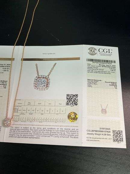 CERTIFIED BRAND NEW 18K ROSE GOLD NECKLACE WITH DIAMOND PENDANT