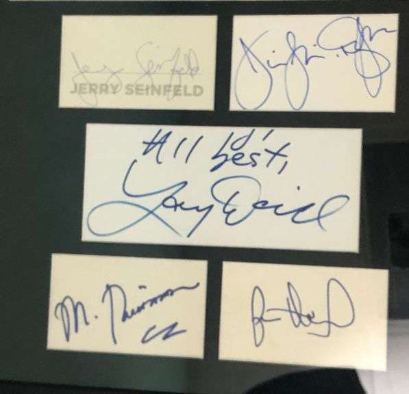 Seinfeld Cast Plus Larry David Autographed Custom Cut Photo Display