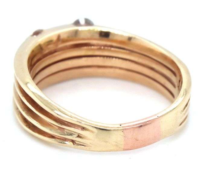 Stylish Unisex 14K YG Multi-Diamond Ring