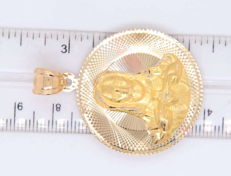 14KT Tri color Gold Jesus Pendant