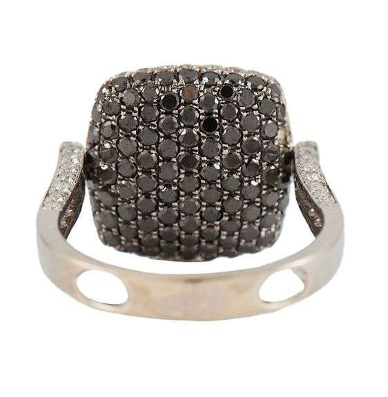 Effy 2.50ctw Black and White Cushion Shaped Double Side Flip Ring in 14K