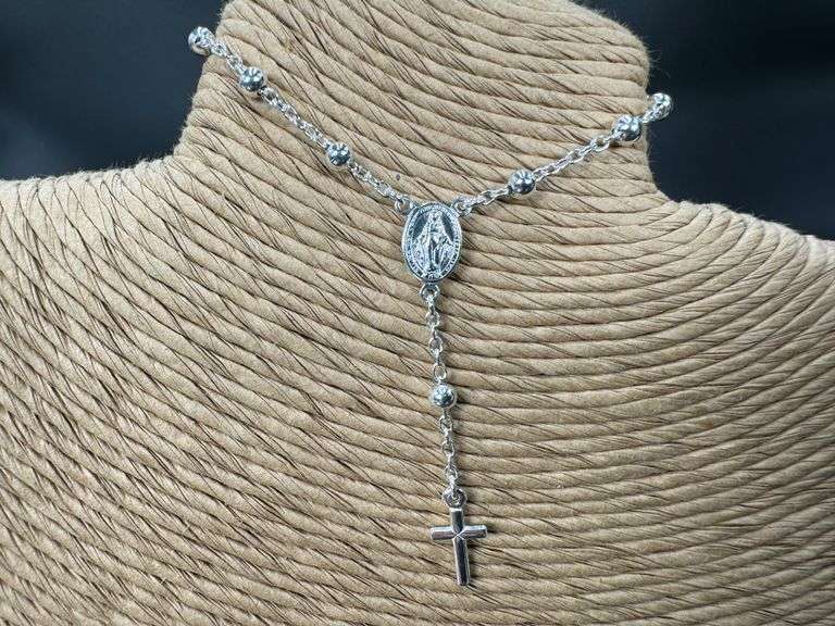925 Sterling Silver Rosary Bracelet Catholic Jewelry