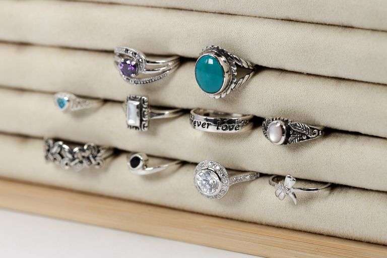 Sterling Silver Curated Ring Assortment Various Sizes & Styles (10 Ring Lot)