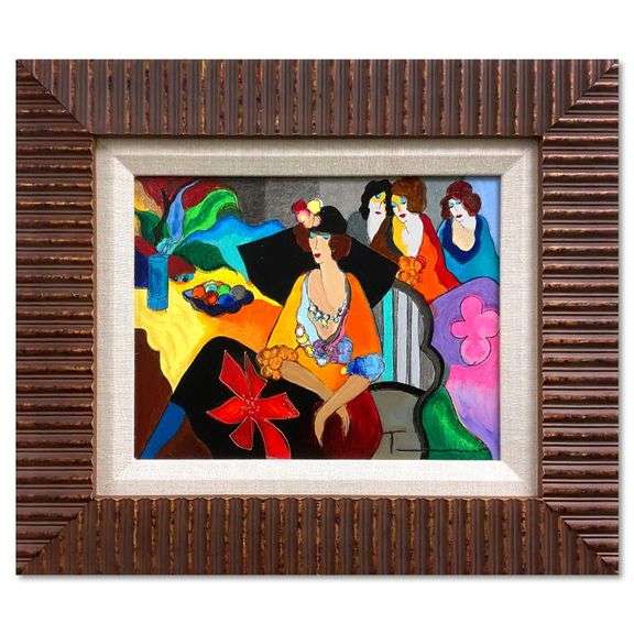 "Gossip" by Itzchak Tarkay (1935-2012)