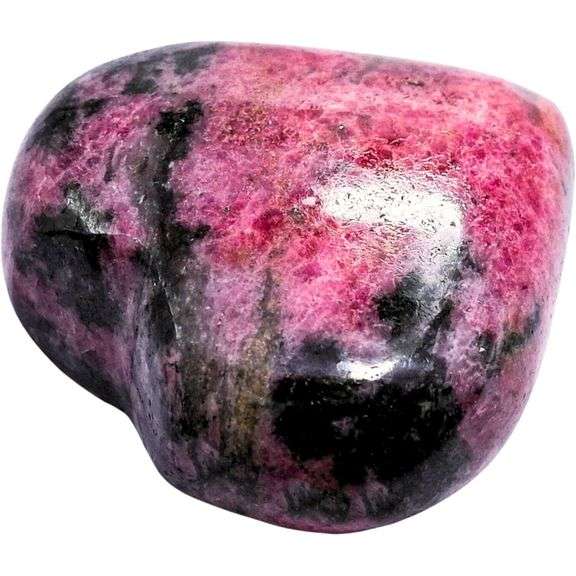 Rhodonite Crystal Heart Palm Stone