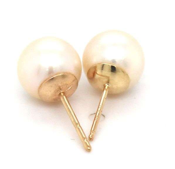 14kt Yellow gold 7.5-8mm pearl stud earrings