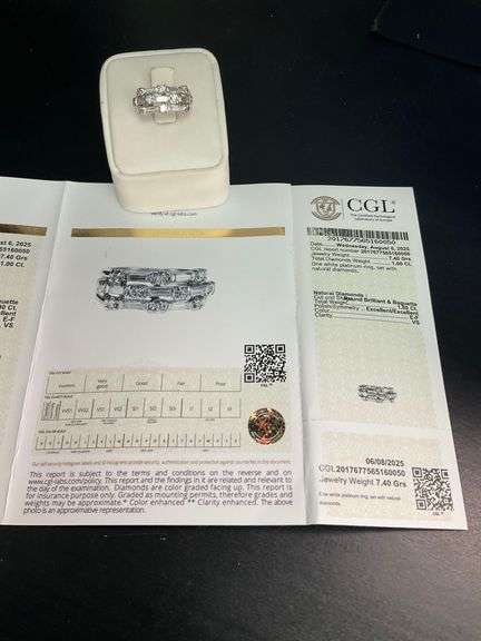 CERTIFIED PLATINUM AND DIAMOND RING