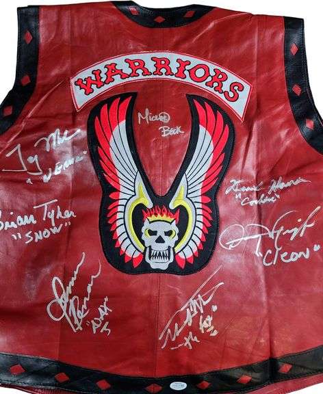 The Warriors Movie Cast Autographed Leather Vest Exact Proof ACOA